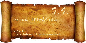 Tolnay Ifigénia névjegykártya